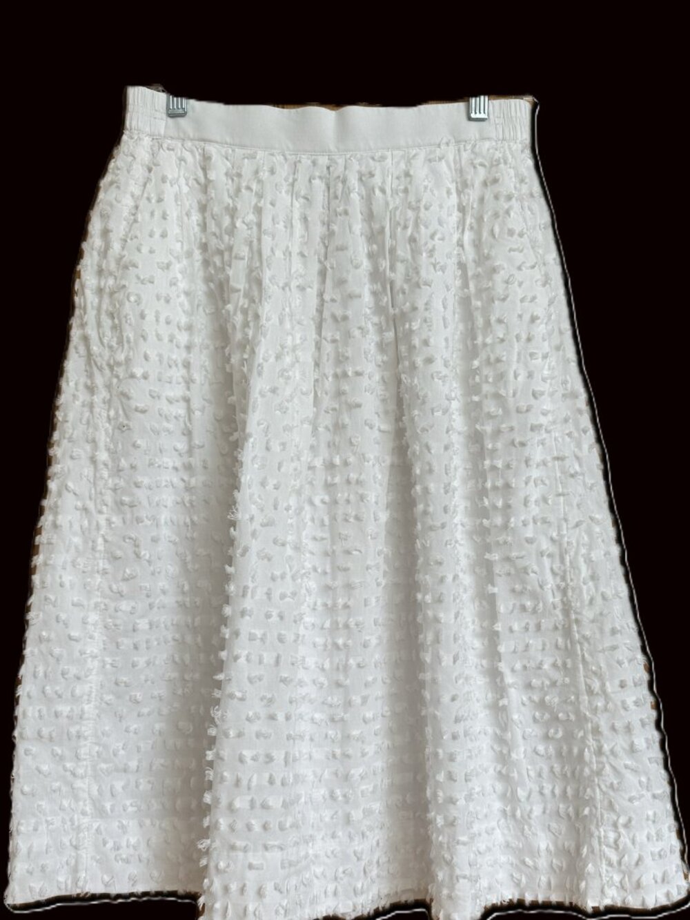 J. Crew White Cotton Midi Skirt Size 6 Clip-dot
